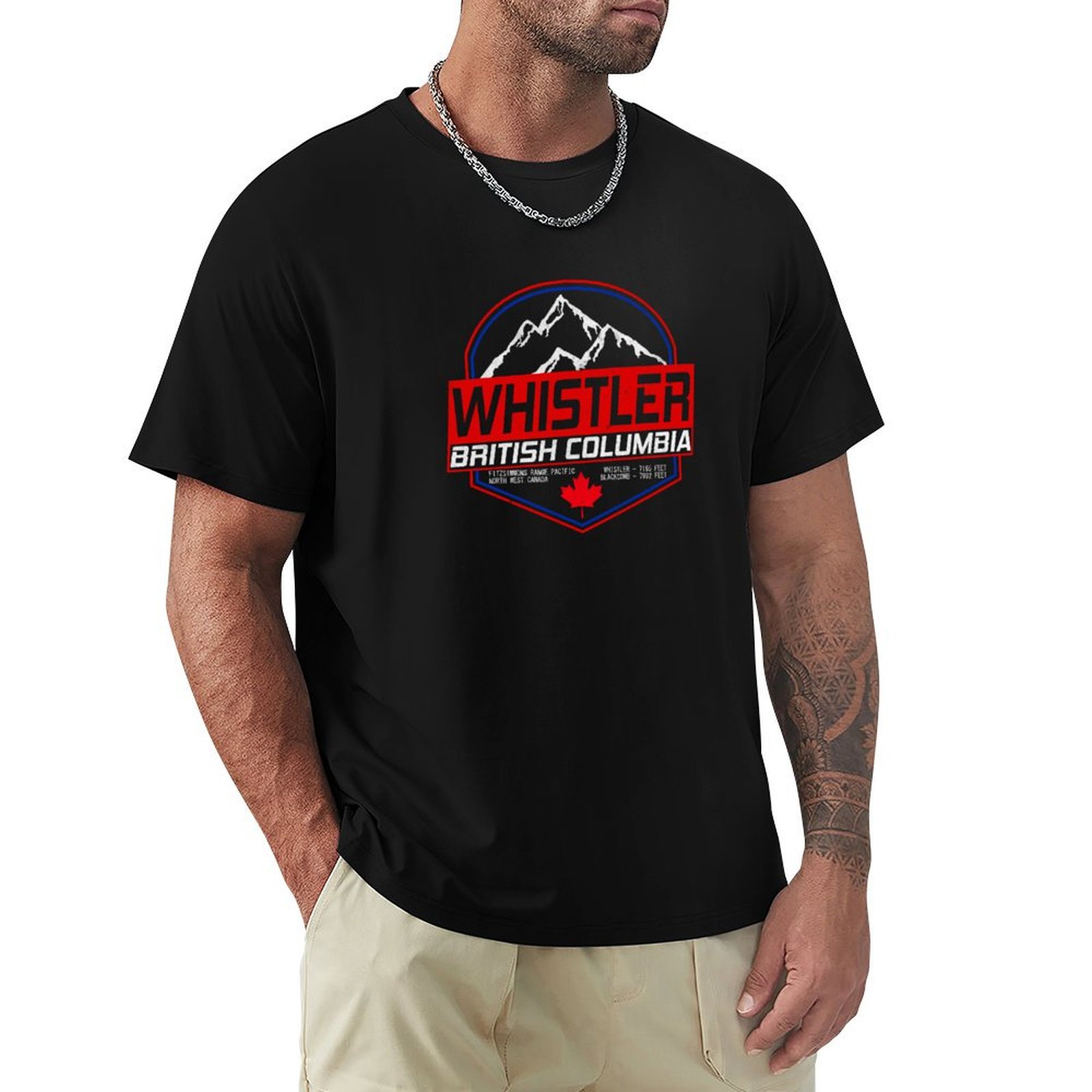 Mountain Biking Whistler - Camiseta Retro Ski Whistler B.C Canadá,