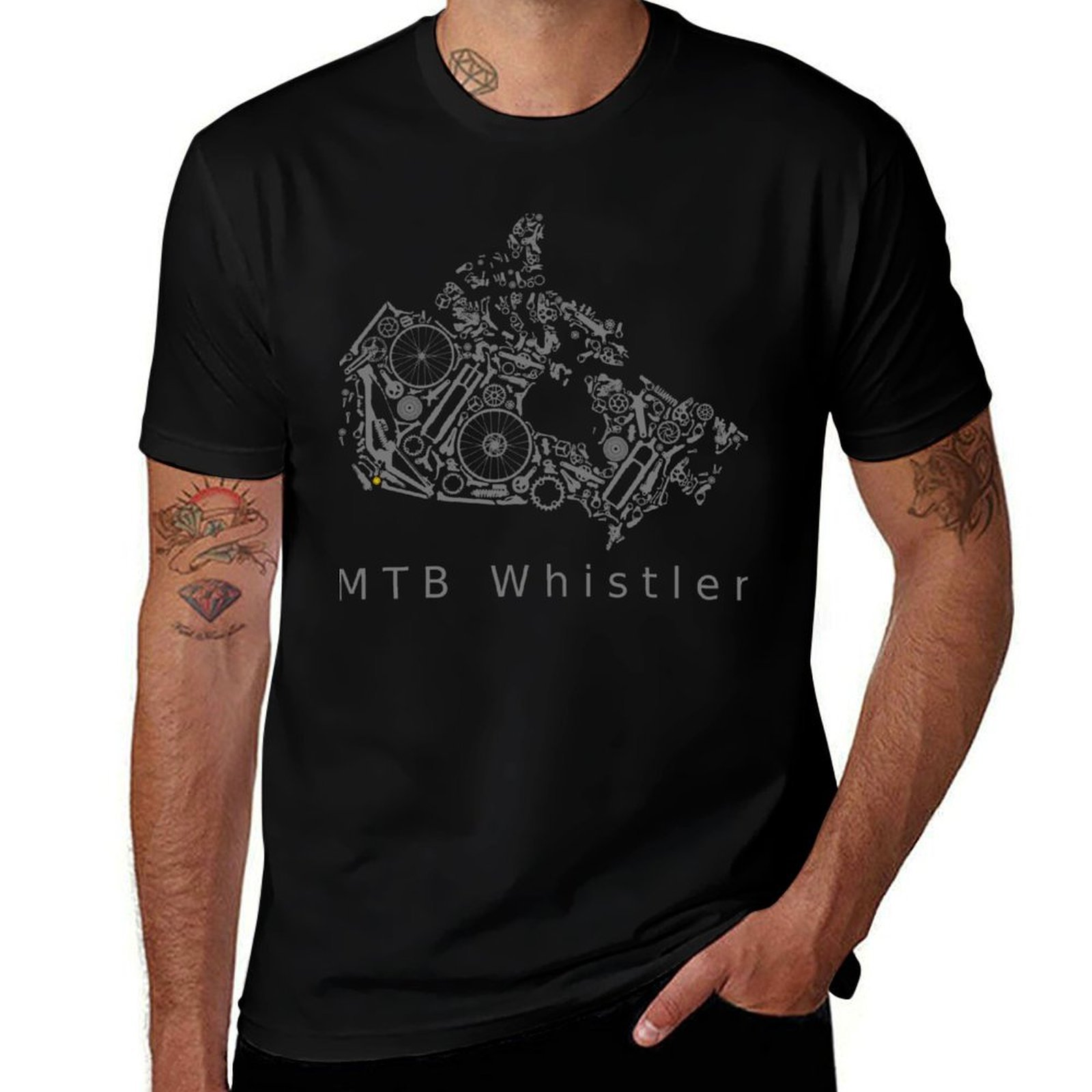 Mountain Biking Whistler - CANADÁ - Camiseta casual anti-desbotamento para