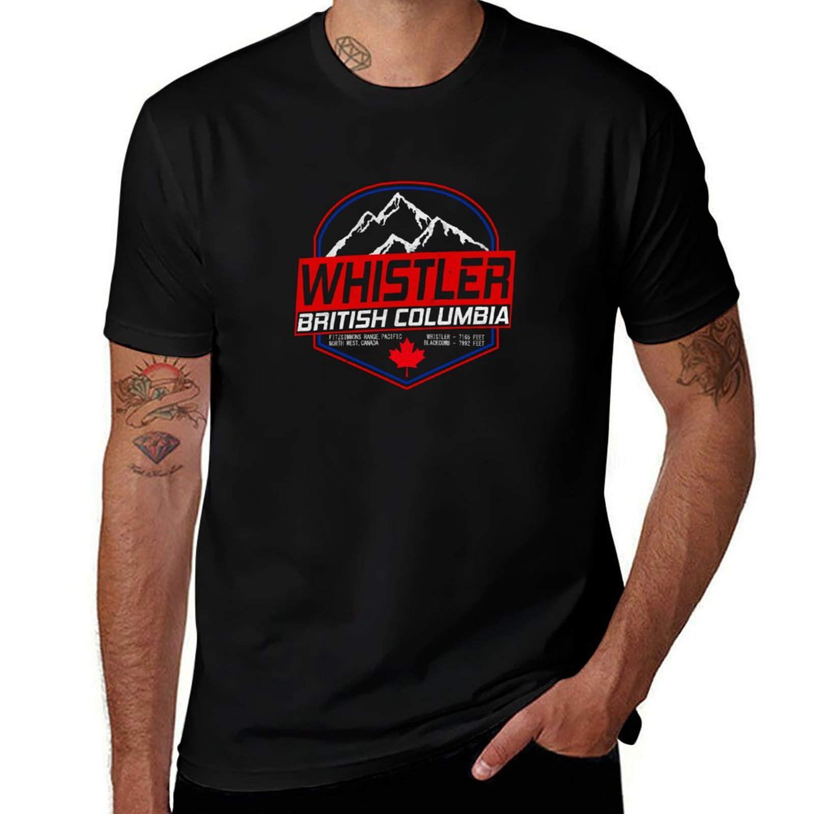 Mountain Biking Whistler - Camiseta retrô Ski Whistler B.C Canadá,