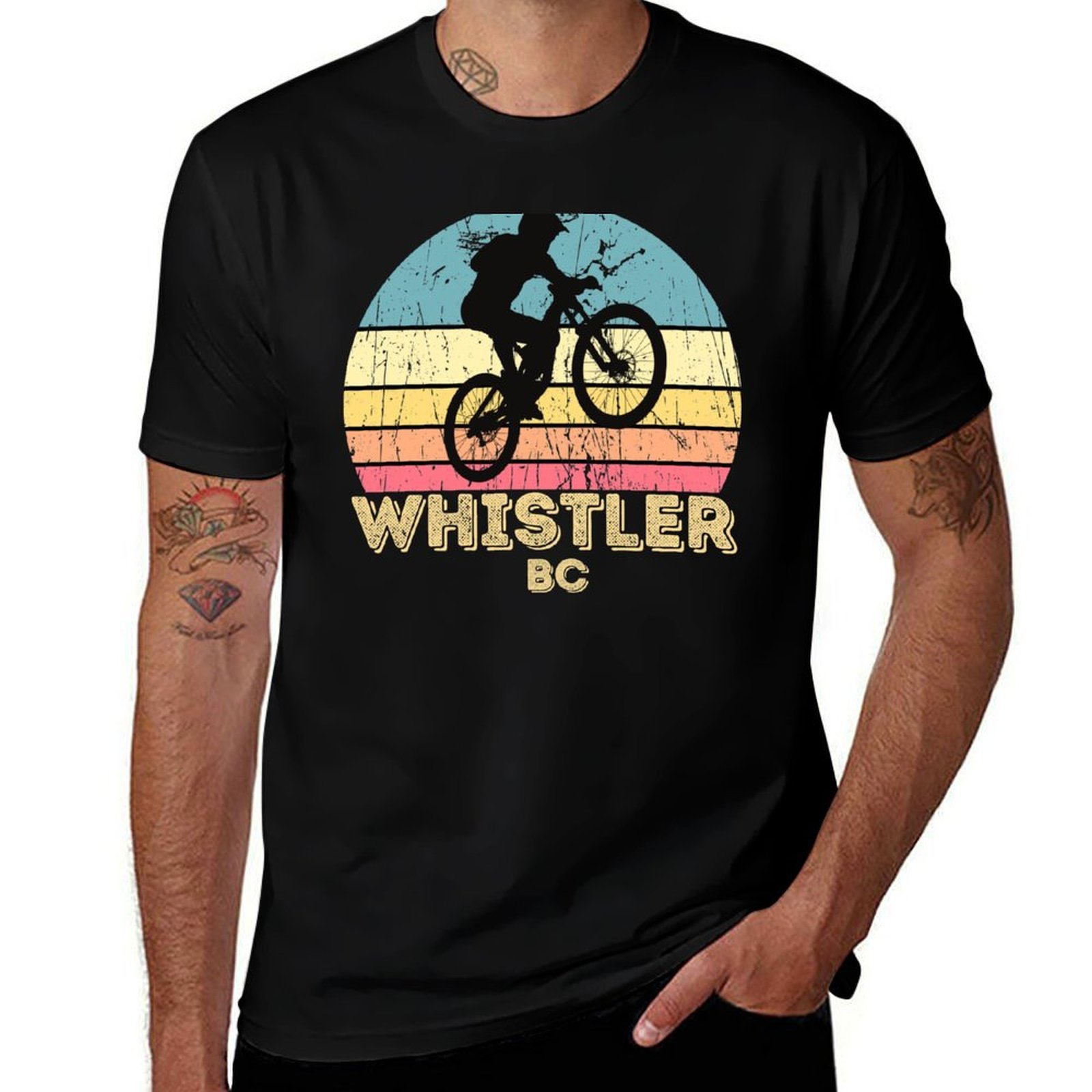 Camiseta festiva e simples par - Mountain Biking Whistler avaliação e preço