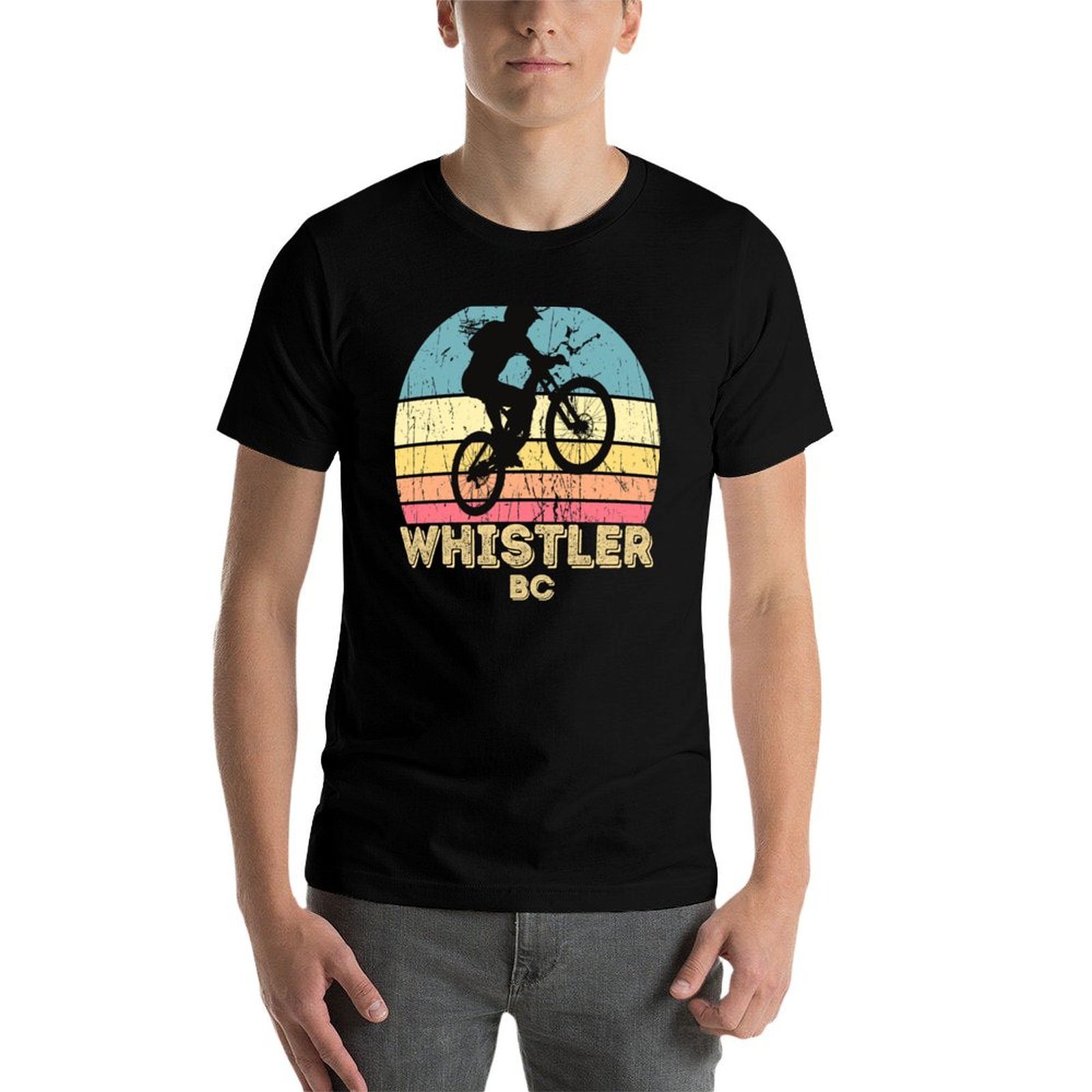 Camiseta festiva e simples par - Mountain Biking Whistler avaliação e preço